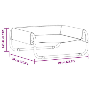 Hundsäng Ljusgrå 70 x 70 x 28,5 cm Stål