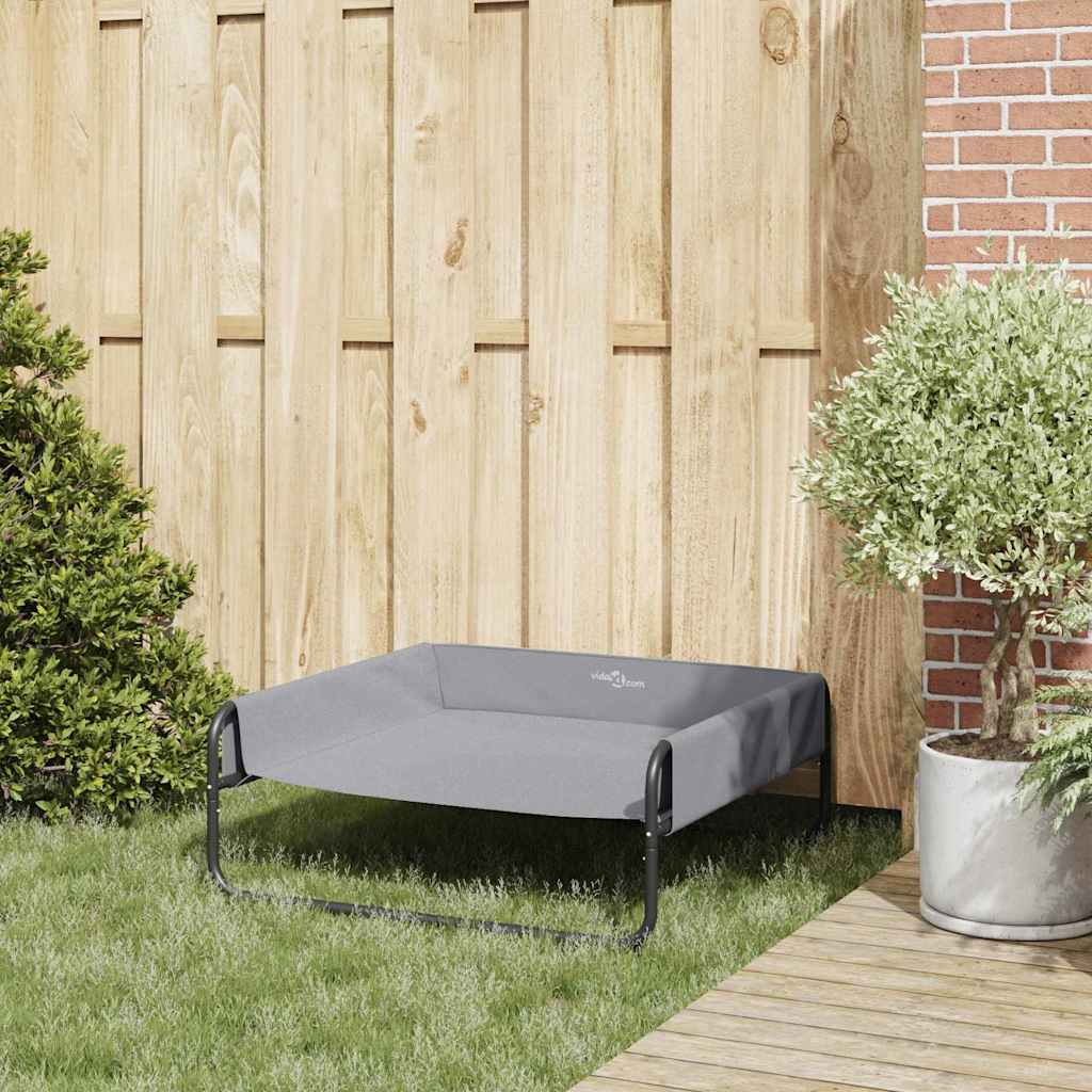 Hundsäng Ljusgrå 85 x 85 x 33 cm Stål