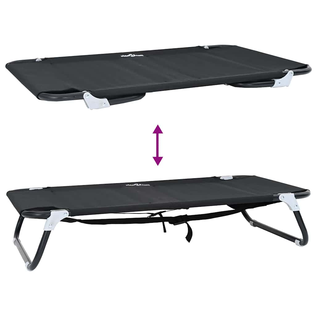 Hundsäng Svart 90 x 55 x 18 cm Stål