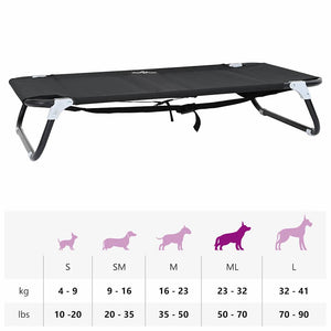 Hundsäng Svart 90 x 55 x 18 cm Stål