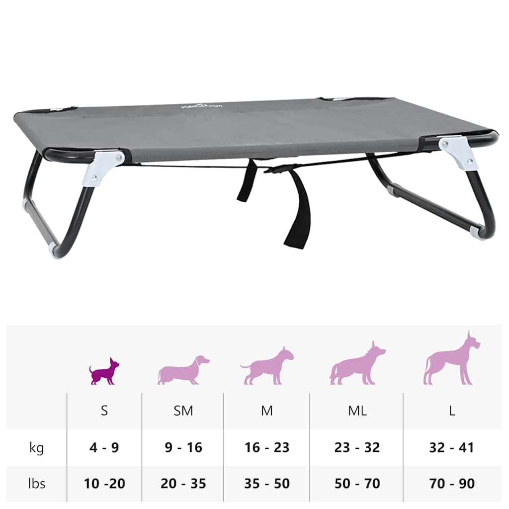 Hundsäng Ljusgrå 70 x 46 x 18 cm Stål