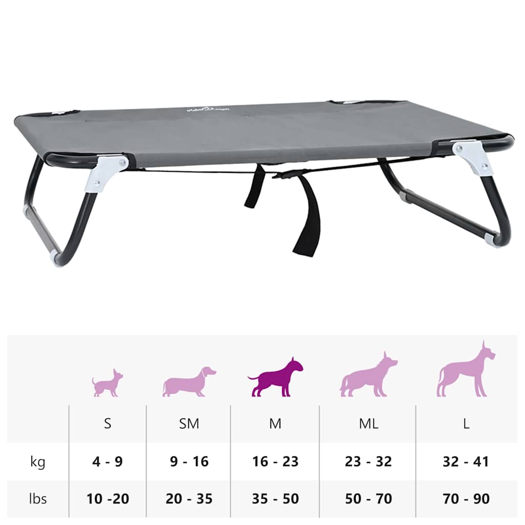 Hundsäng Ljusgrå 80 x 55 x 18 cm Stål