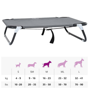 Hundsäng Ljusgrå 80 x 55 x 18 cm Stål