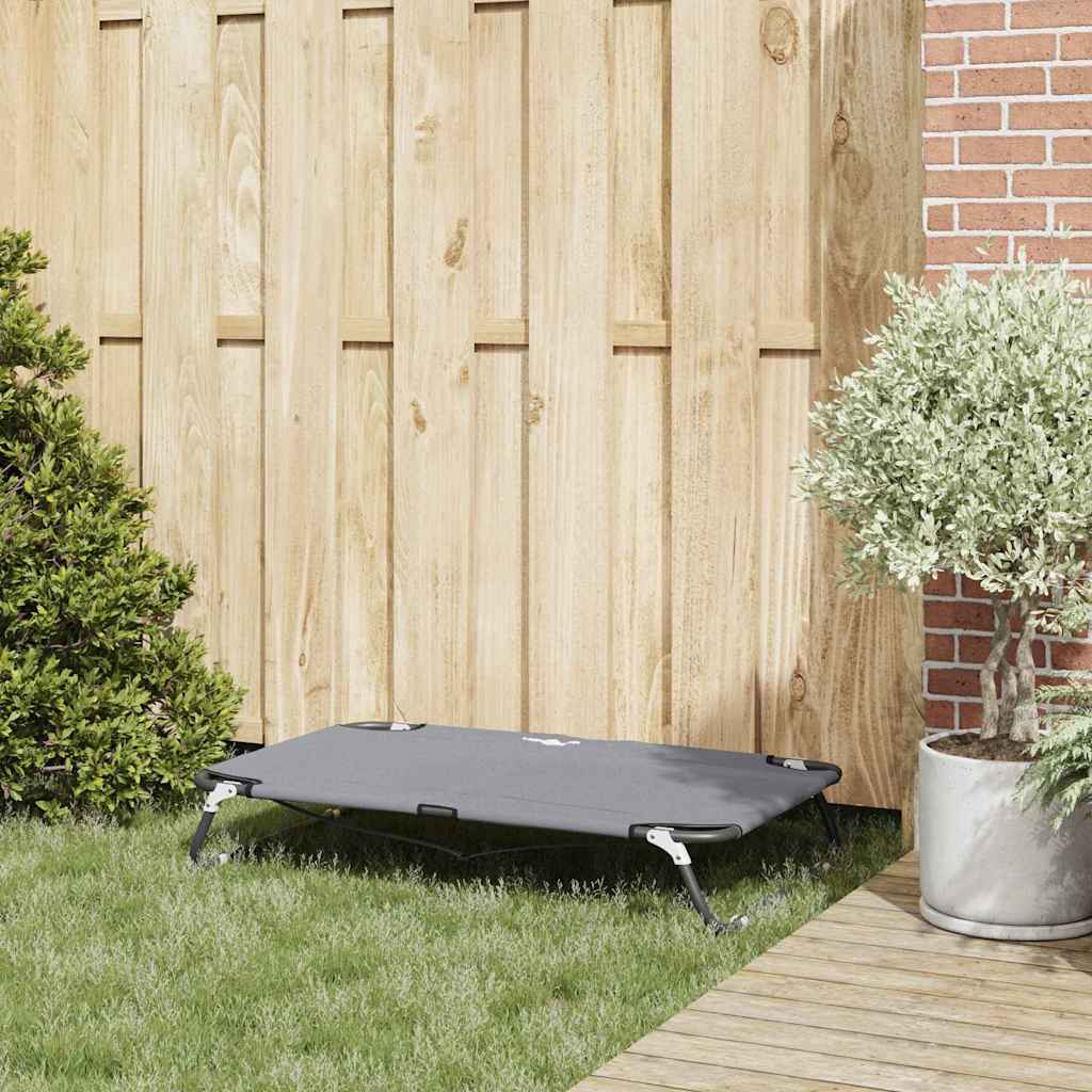 Hundsäng Ljusgrå 90 x 55 x 18 cm Stål