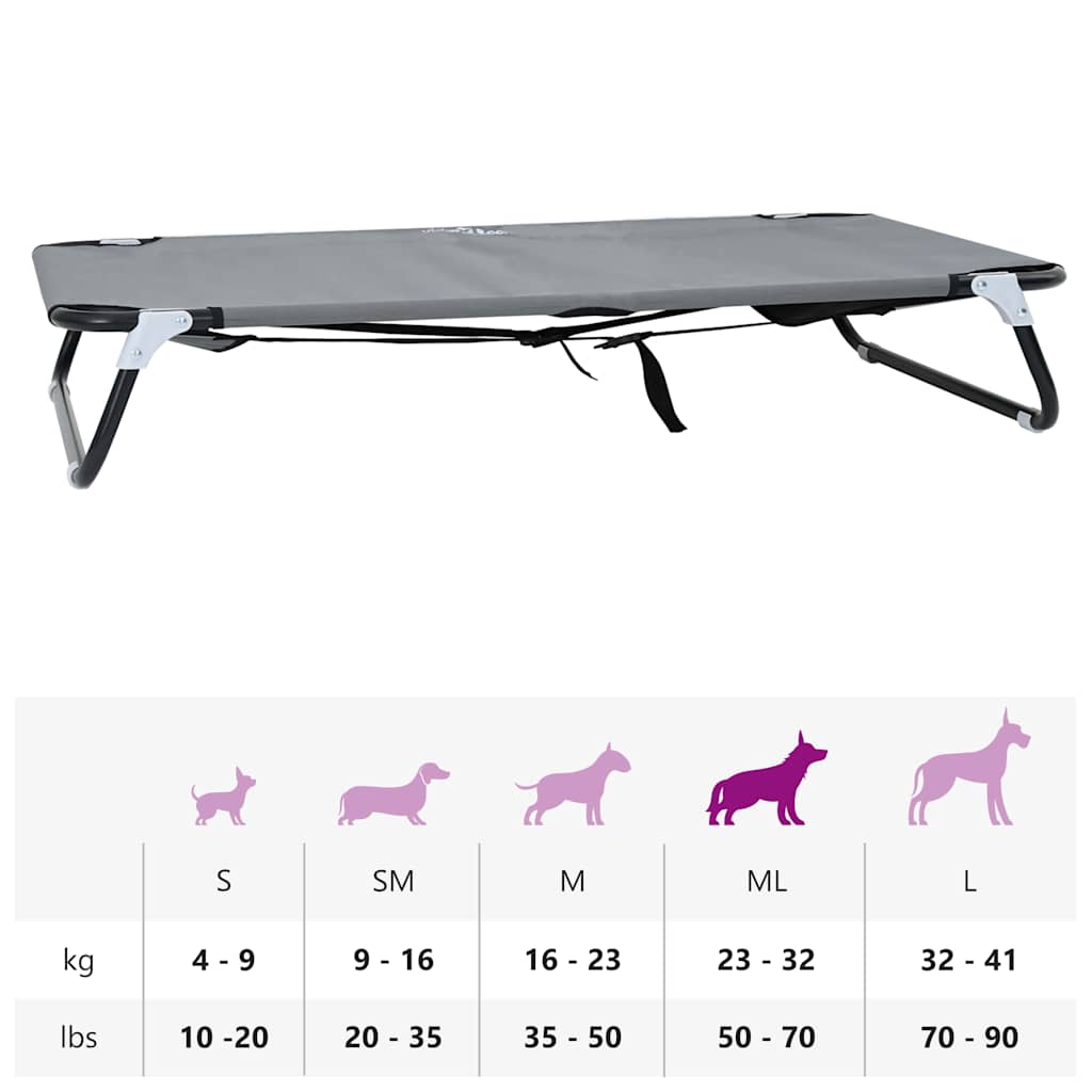 Hundsäng Ljusgrå 90 x 55 x 18 cm Stål