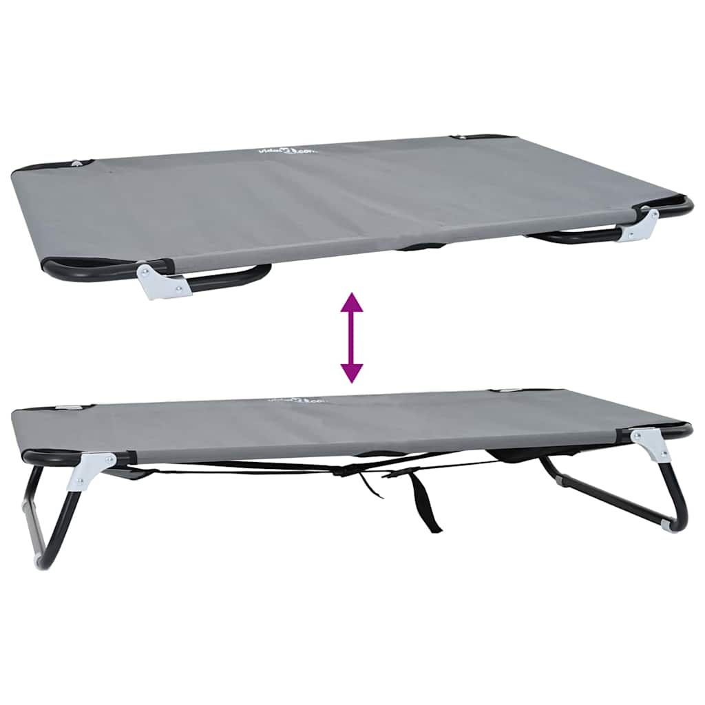 Hundsäng Ljusgrå 105 x 65 x 18 cm Stål