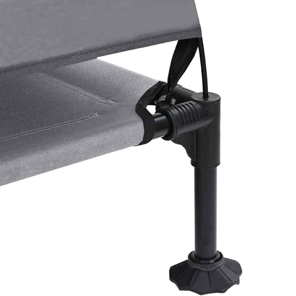 Höjd hundsäng Ljusgrå 127 x 81 x 108 cm Tyger och Stål