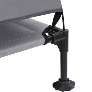 Höjd hundsäng Ljusgrå 127 x 81 x 108 cm Tyger och Stål