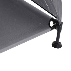 Höjd hundsäng Ljusgrå 127 x 81 x 108 cm Tyger och Stål