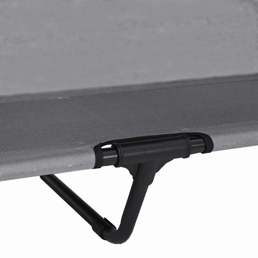 Höjd hundsäng Ljusgrå 127 x 81 x 108 cm Tyger och Stål