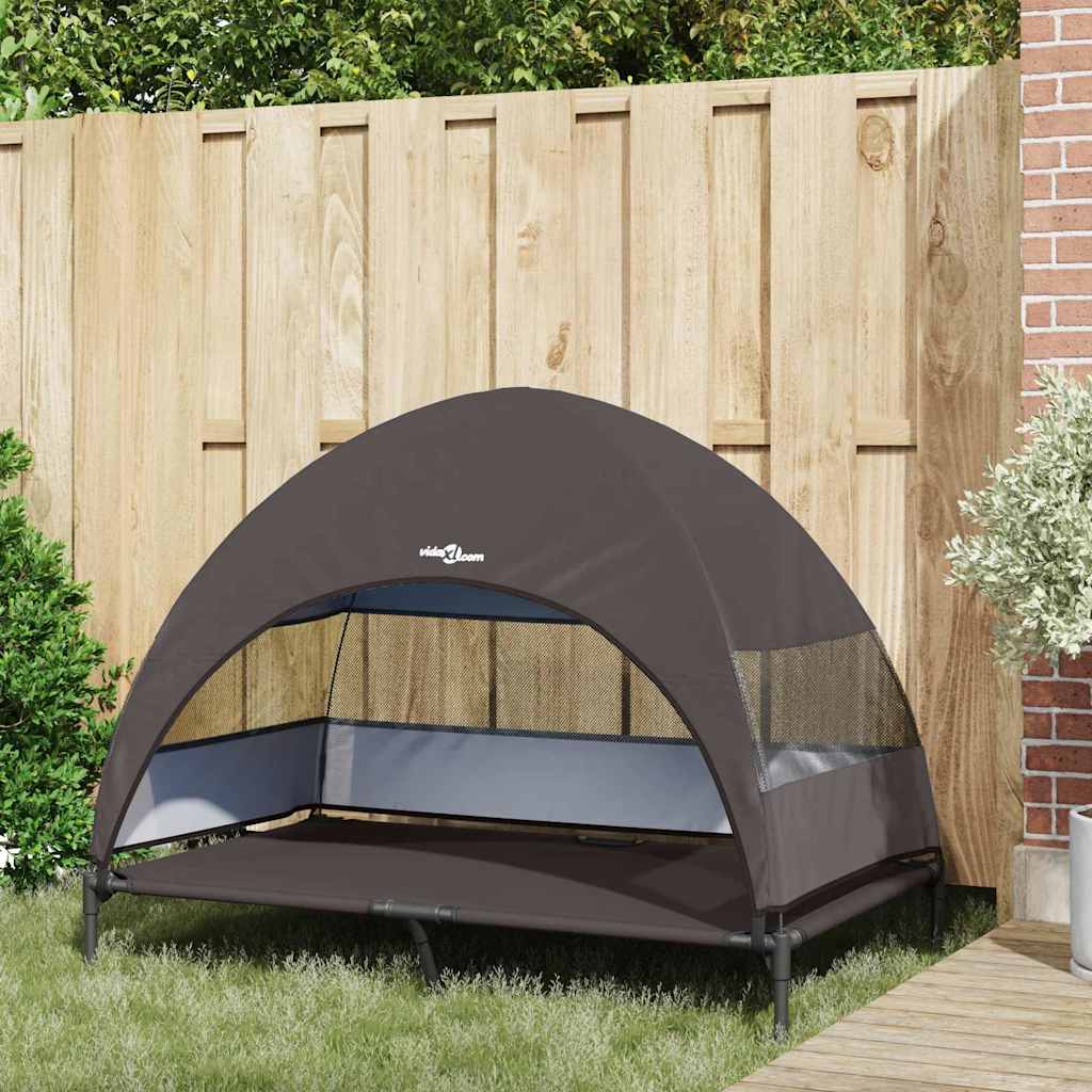 Höjd hundsäng Brun 127 x 81 x 108 cm Tyger och Stål