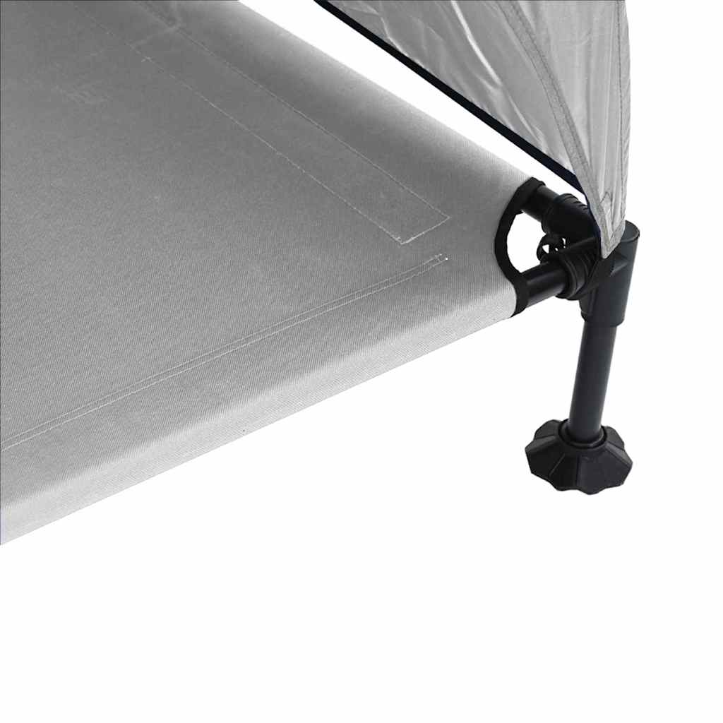 Höjd hundsäng Silvergrå 127 x 81 x 108 cm Tyger och Stål