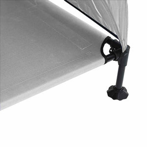 Höjd hundsäng Silvergrå 127 x 81 x 108 cm Tyger och Stål