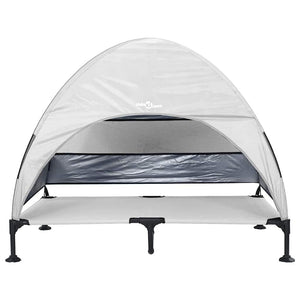 Höjd hundsäng Silvergrå 127 x 81 x 108 cm Tyger och Stål