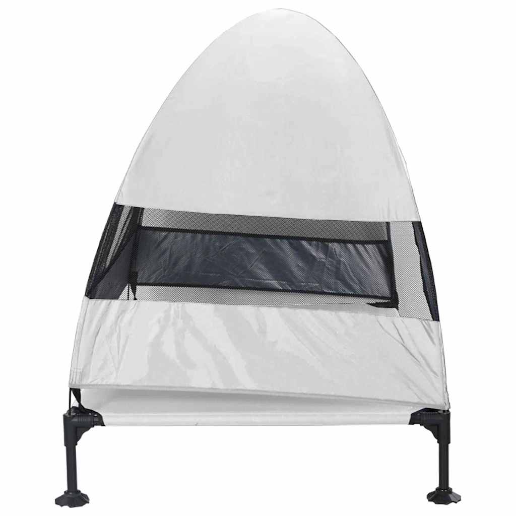 Höjd hundsäng Silvergrå 127 x 81 x 108 cm Tyger och Stål