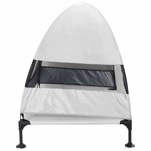 Höjd hundsäng Silvergrå 127 x 81 x 108 cm Tyger och Stål