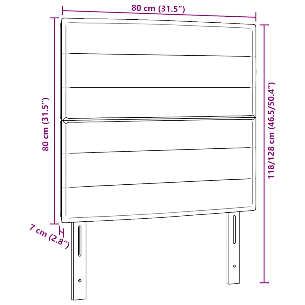 Huvudgavel med huvudgavel Mörkgrå 80 cm Konstläder