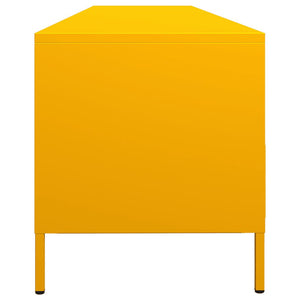 Tv-bänk senapsgul 202x39x43,5 cm kallvalsat stål