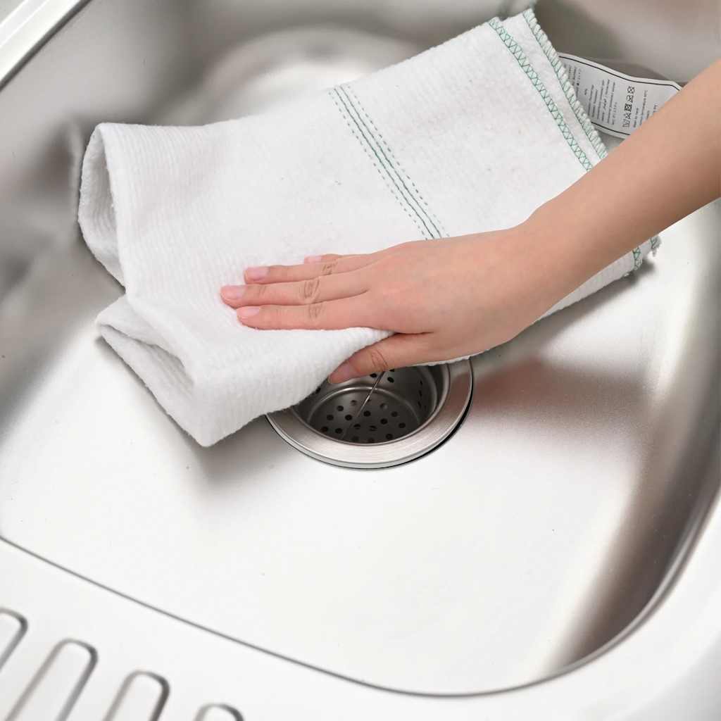 Rengöringsdukar 50 st vit med gröna ränder 50x60 cm