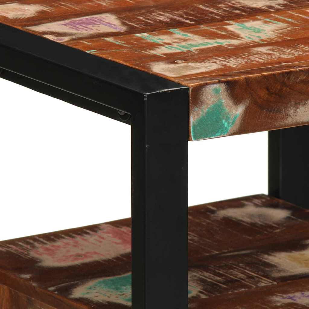 Badrumsmöbelset 2 pcs Flerfärgad och Svart Solid återvunnen trä