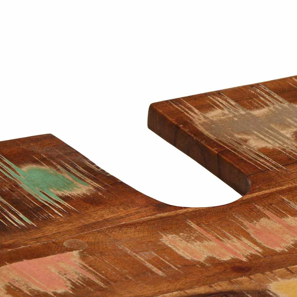 Badrumsmöbelset 2 pcs Flerfärgad och Svart Solid återvunnen trä