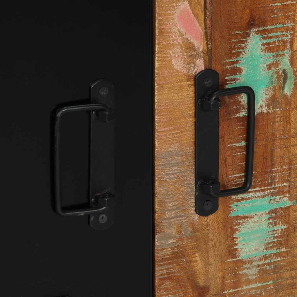 Badrumsmöbelset 2 pcs Flerfärgad och Svart Solid återvunnen trä