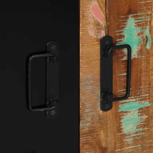 Badrumsmöbelset 2 pcs Flerfärgad och Svart Solid återvunnen trä