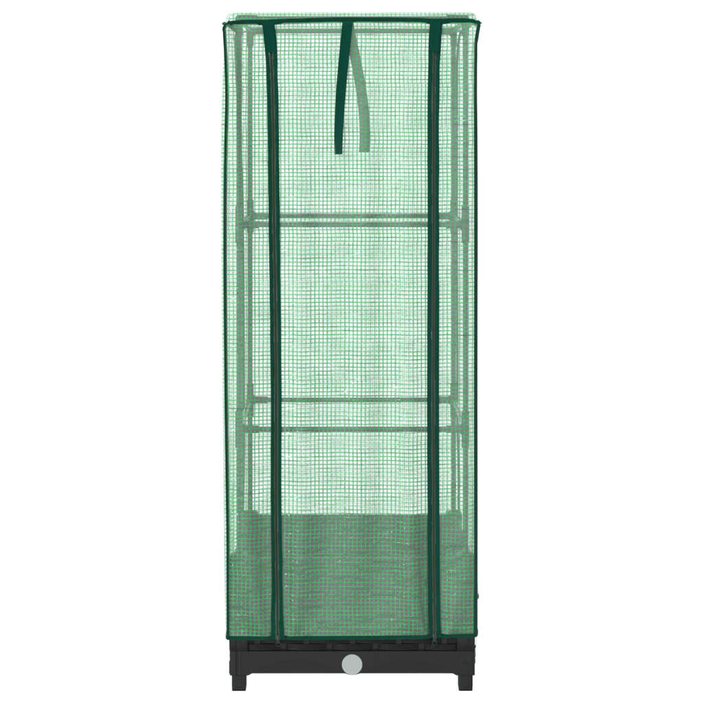 Odlingslåda med växthusöverdrag rottinglook 40x40x123 cm