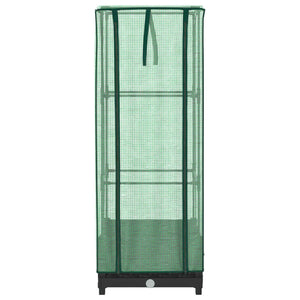 Odlingslåda med växthusöverdrag rottinglook 40x40x123 cm