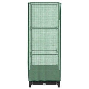 Odlingslåda med växthusöverdrag rottinglook 40x40x123 cm