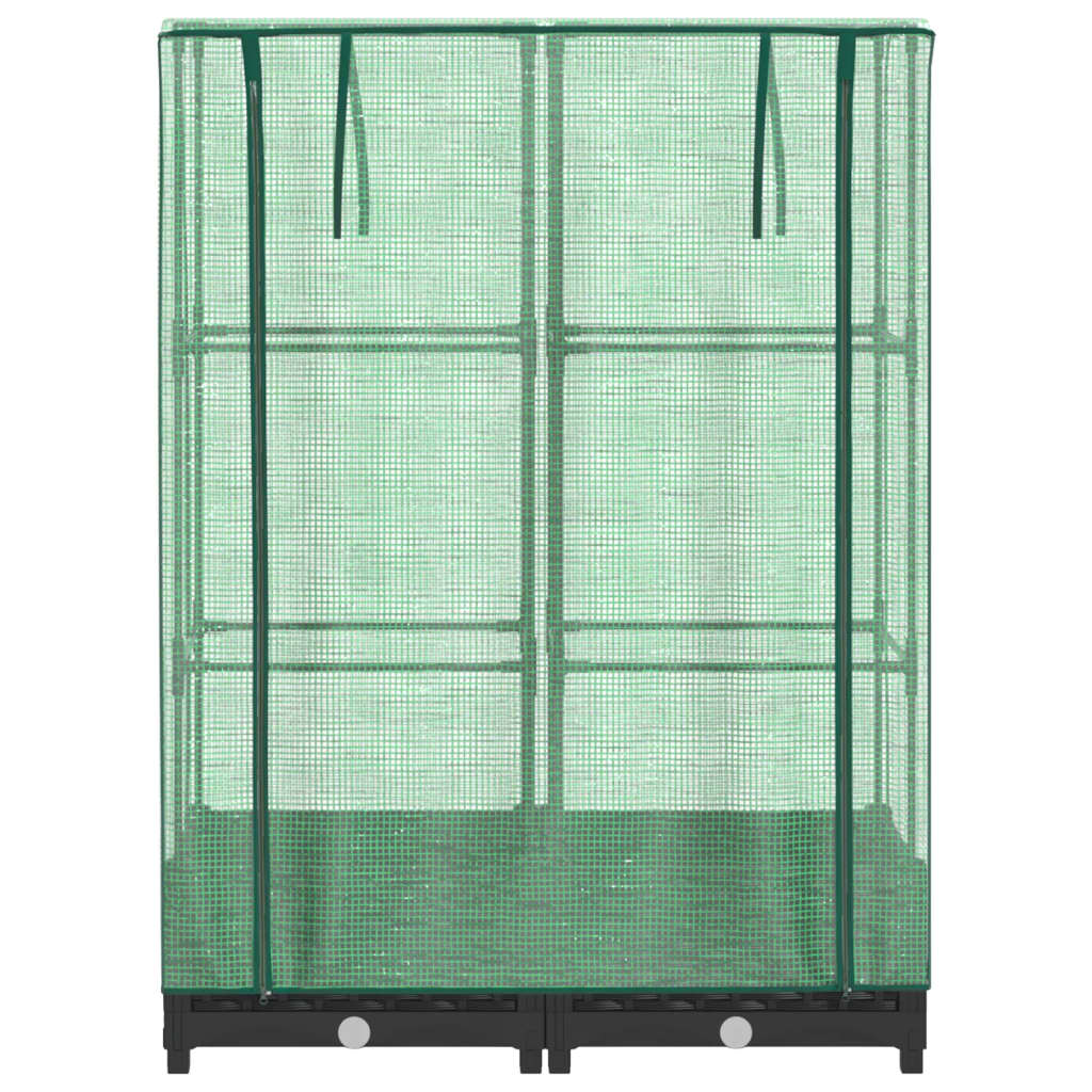 Odlingslåda med växthusöverdrag rottinglook 80x40x123 cm