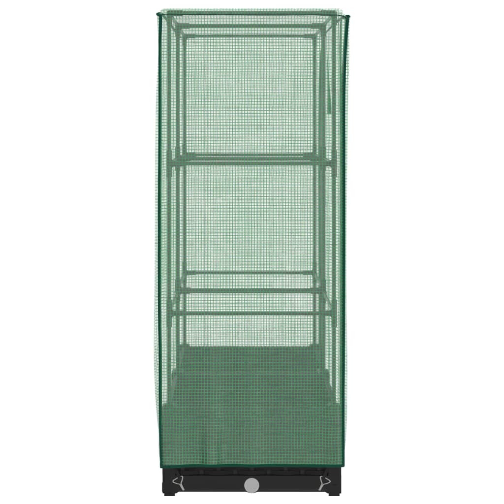 Odlingslåda med växthusöverdrag rottinglook 80x40x123 cm