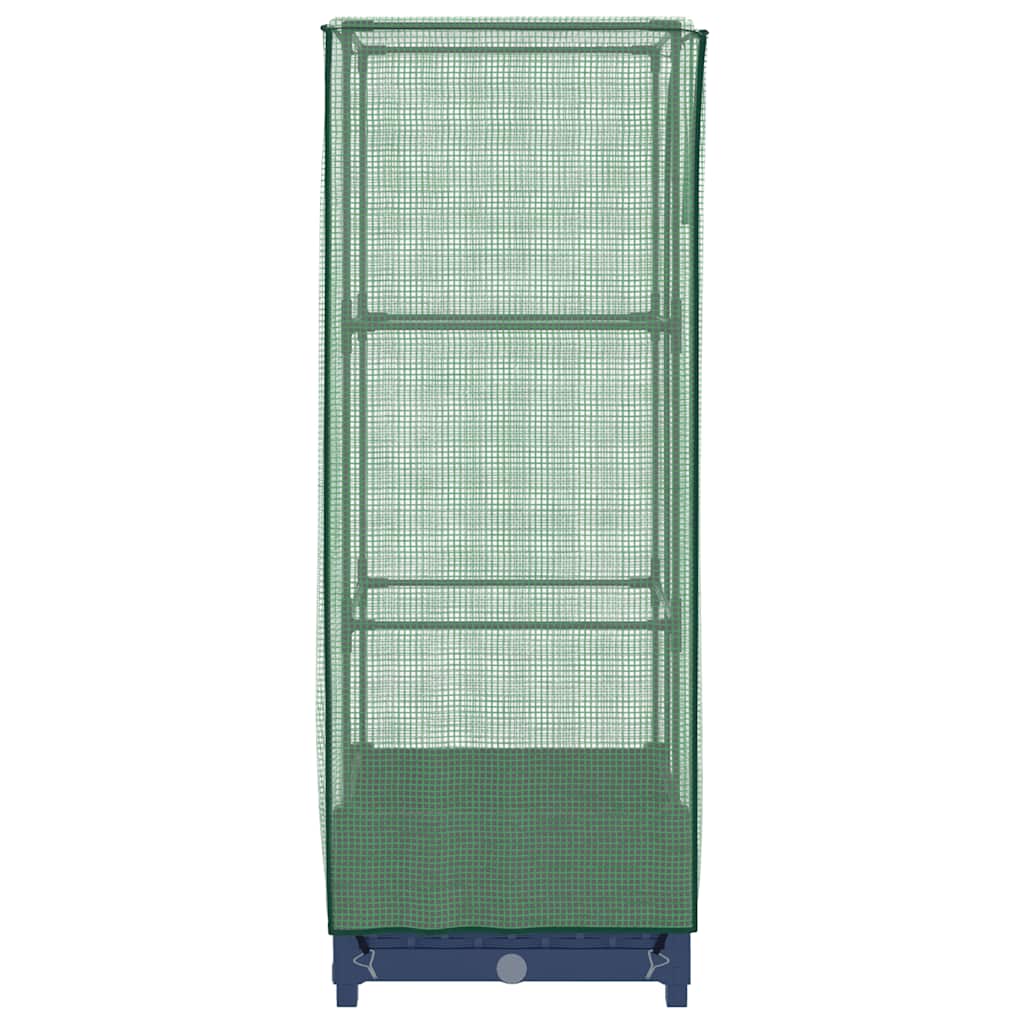 Odlingslåda med växthusöverdrag rottinglook 40x40x123 cm