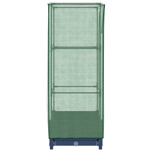 Odlingslåda med växthusöverdrag rottinglook 40x40x123 cm