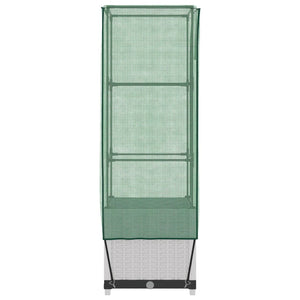 Odlingslåda med växthusöverdrag rottinglook 40x40x139 cm