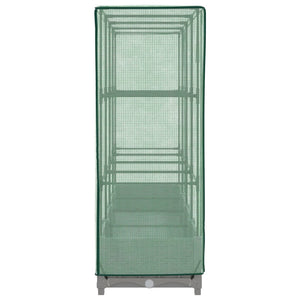 Odlingslåda med växthusöverdrag rottinglook 160x40x123 cm