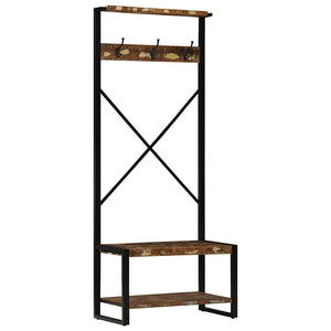 Klädhängare flerfärgad 80x40x190 cm massivt trä återvunnet