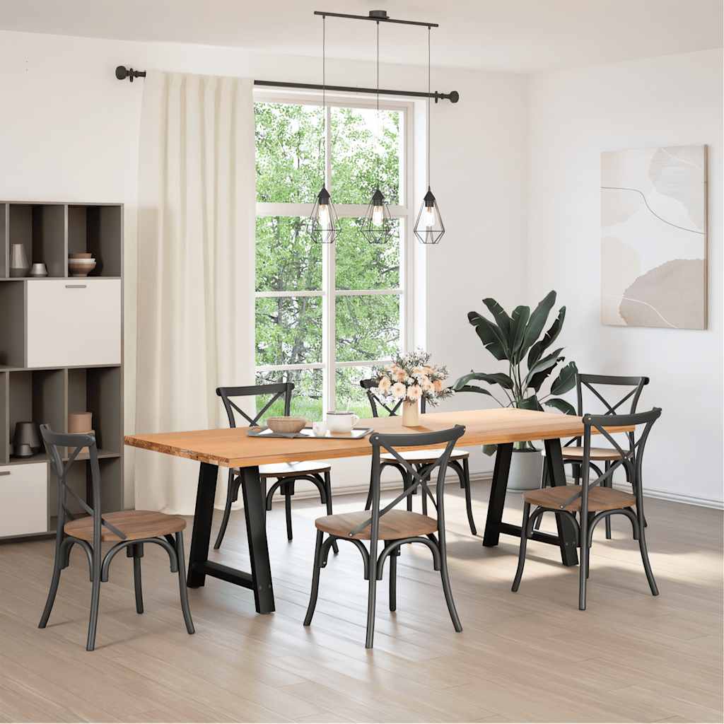 Matbordsben A-formade 2 st svarta 70x(72-73) cm stål