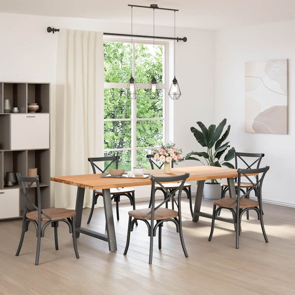 Matbordsben A-formade 2 st antracit 90x(72-73) cm stål