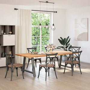 Matbordsben A-formade 2 st antracit 90x(72-73) cm stål