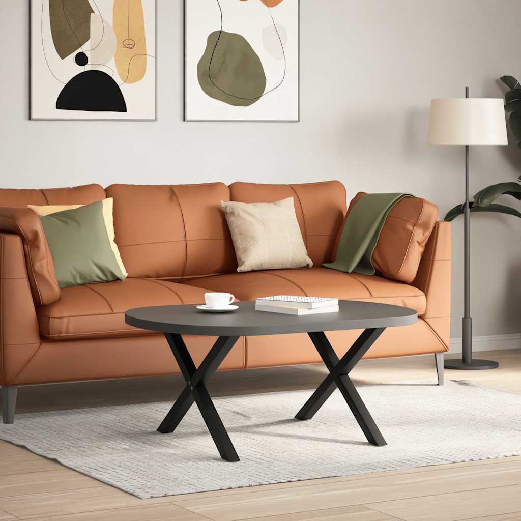 Soffbordsben X-formade 2 st svarta 70x(42-43) cm stål