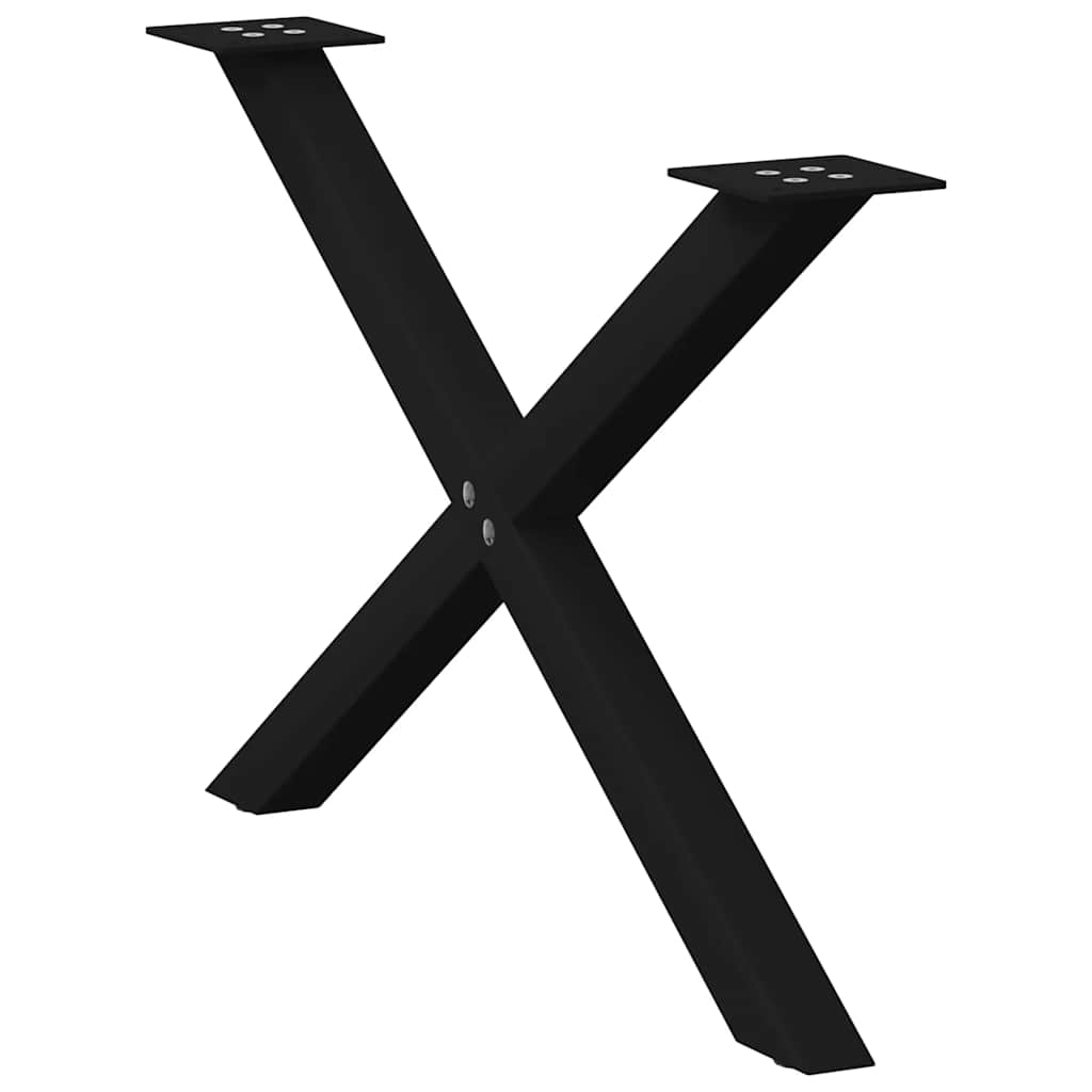 Soffbordsben X-formade 2 st svarta 70x(42-43) cm stål