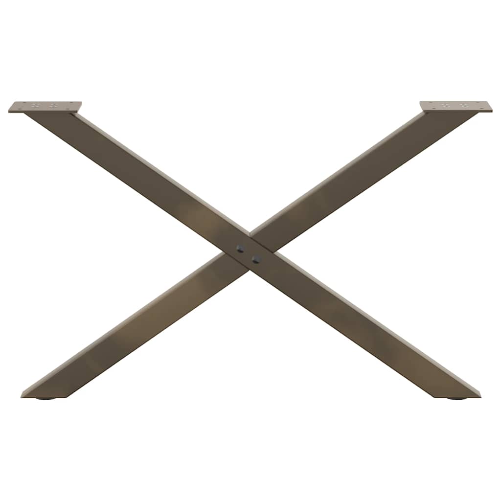 Soffbordsben X-formade 2 st naturstål 70x(42-43) cm stål