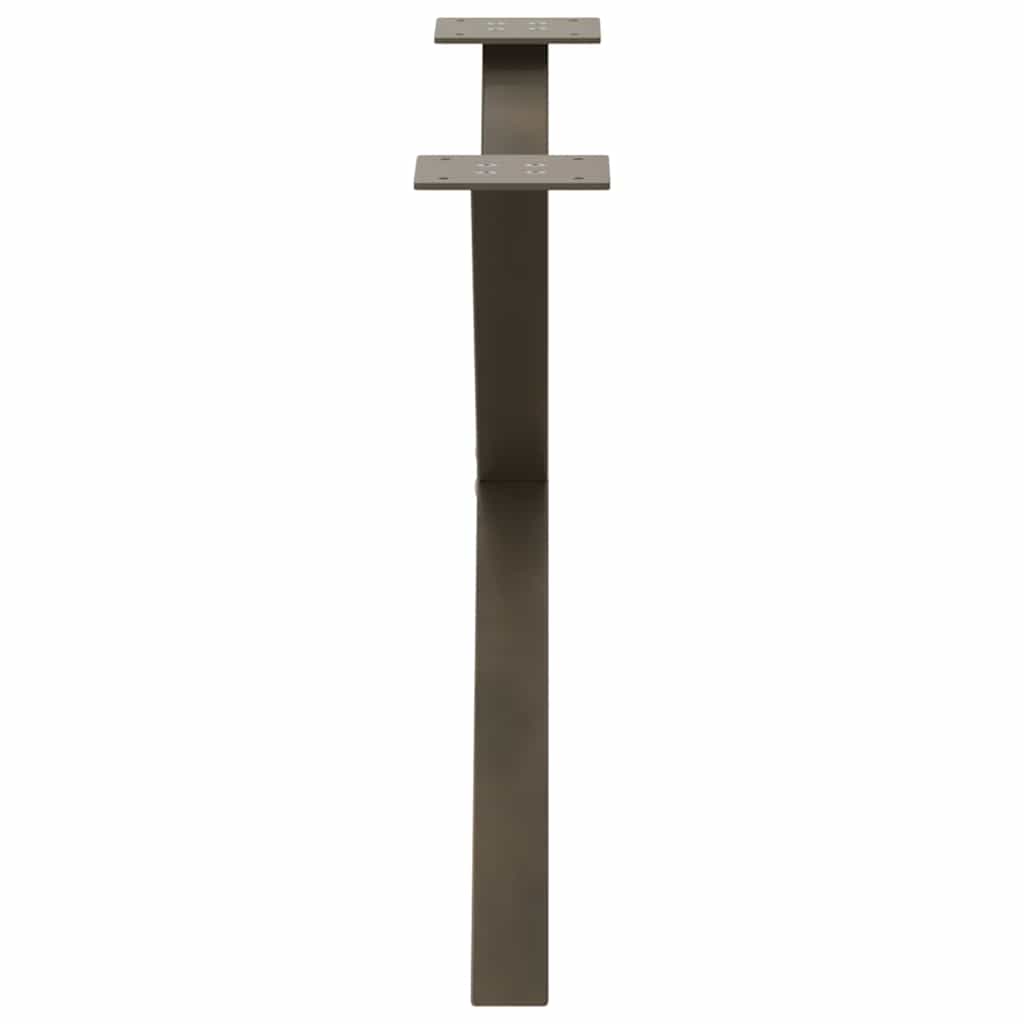 Soffbordsben X-formade 2 st naturstål 70x(42-43) cm stål