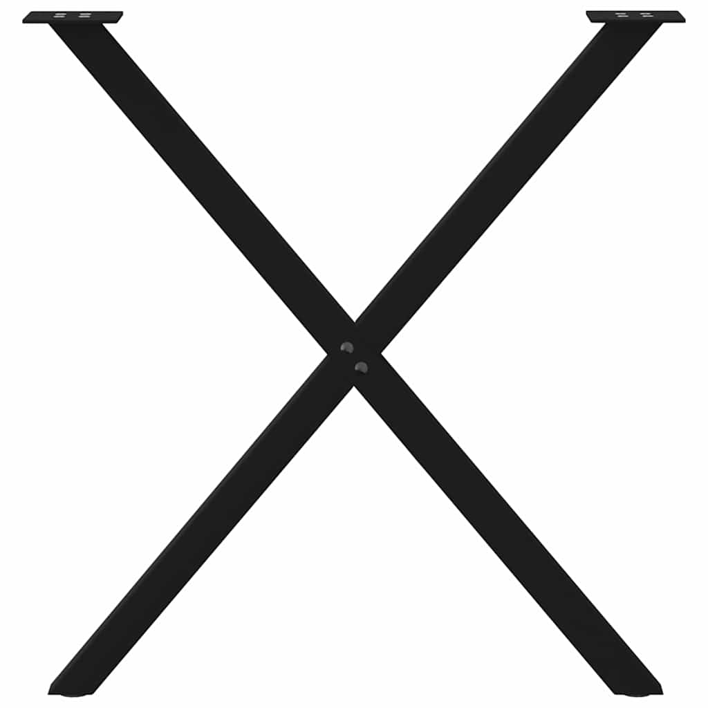 Matbordsben X-formade 2 st svarta 80x(72-73) cm stål