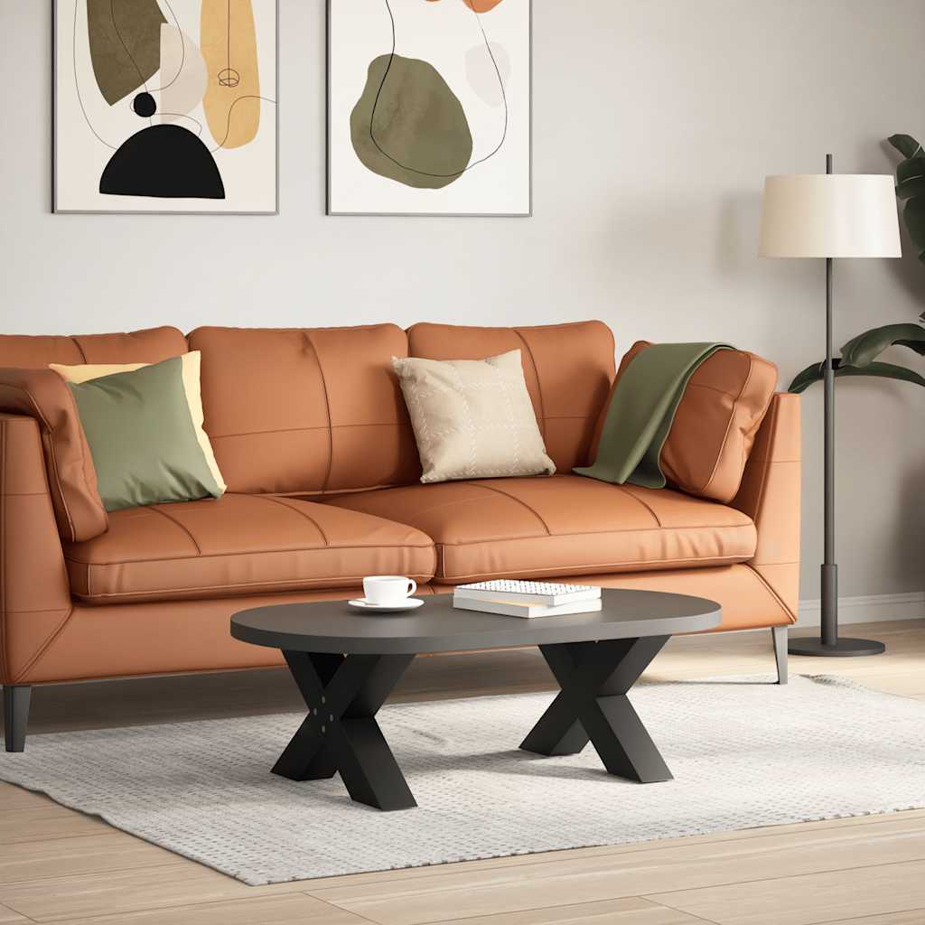 Soffbordsben X-formade 2 st svarta 60x(30-31) cm stål