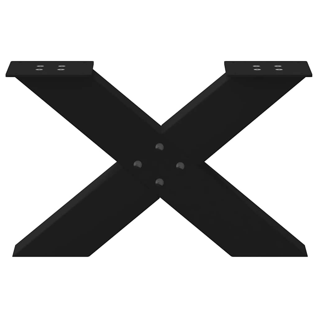 Soffbordsben X-formade 2 st svarta 60x(30-31) cm stål