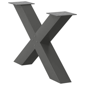 Soffbordsben X-formade 2 st antracit 70x(42-43) cm stål