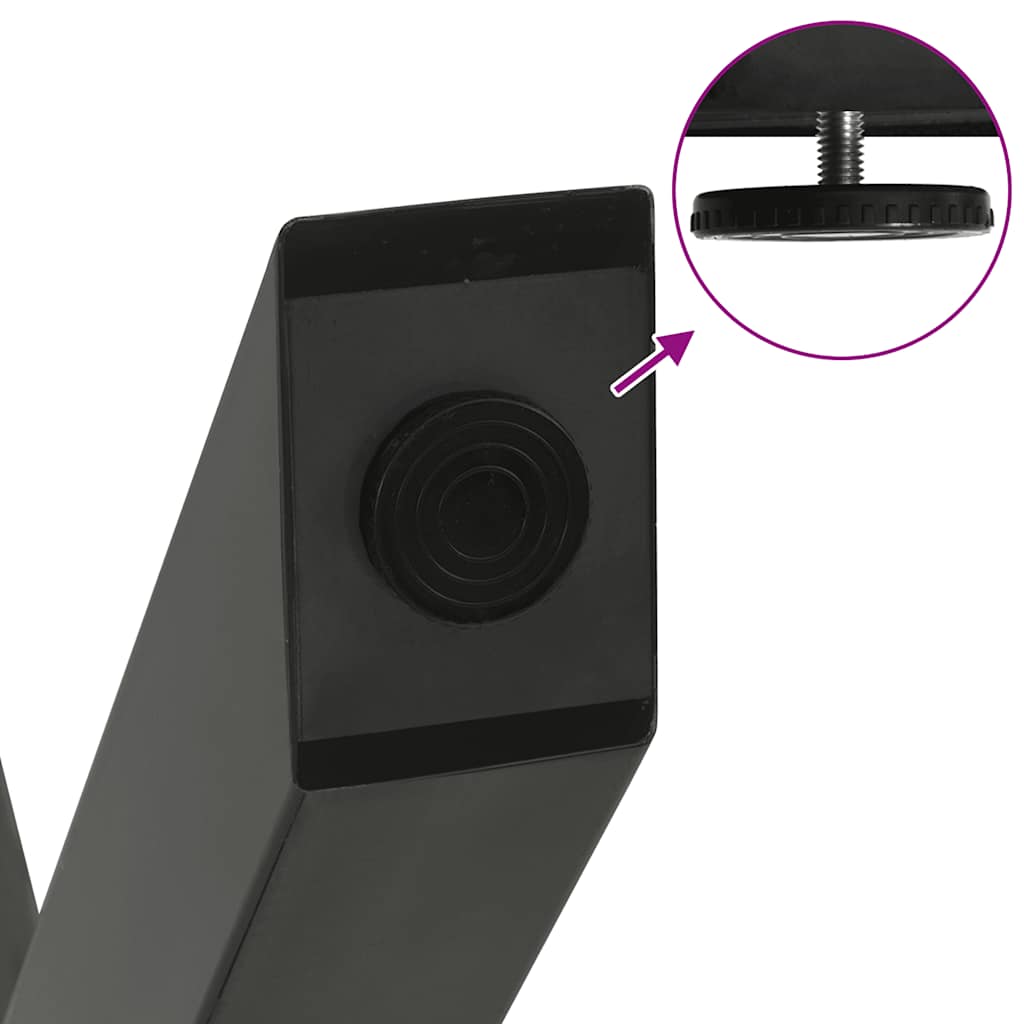 Soffbordsben X-formade 2 st antracit 70x(42-43) cm stål