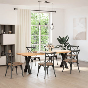 Matbordsben X-formade 2 st svarta 60x(72-73) cm stål